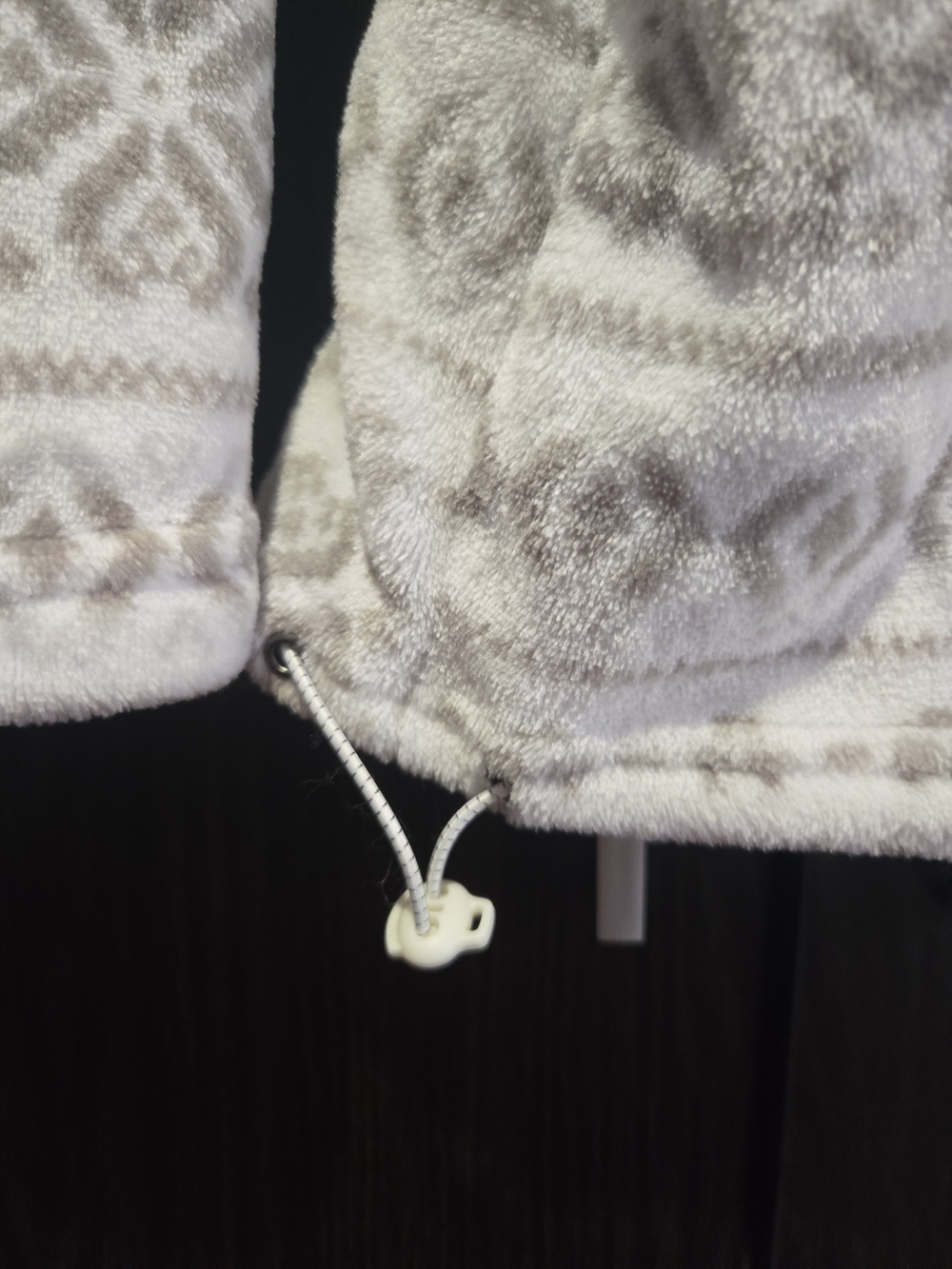 Eddie Bauer Cream and Light Gray Fair Isle Half-Zip Fleece Pullover Cozy Size Xl - Picture 7 of 7